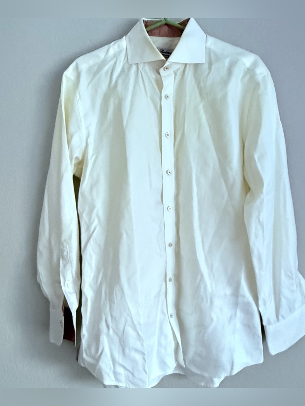 Stenstroms Men's Dress Shirt 16 41 Regular Ivory Twofold Fitted body 100% Cotton